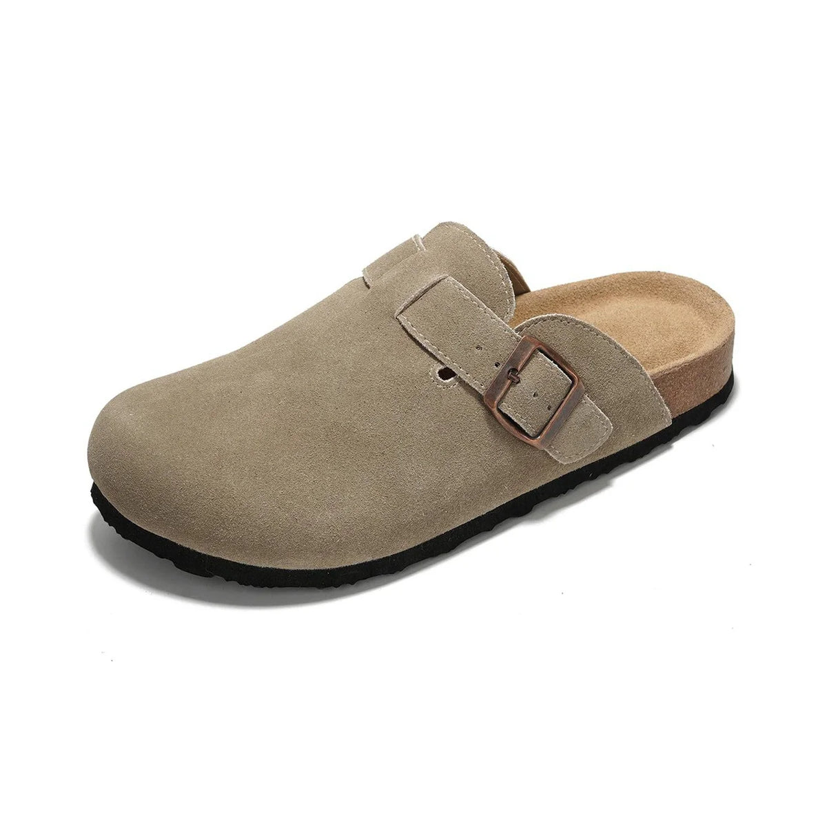 Footbed Clogs Taupe Suede
